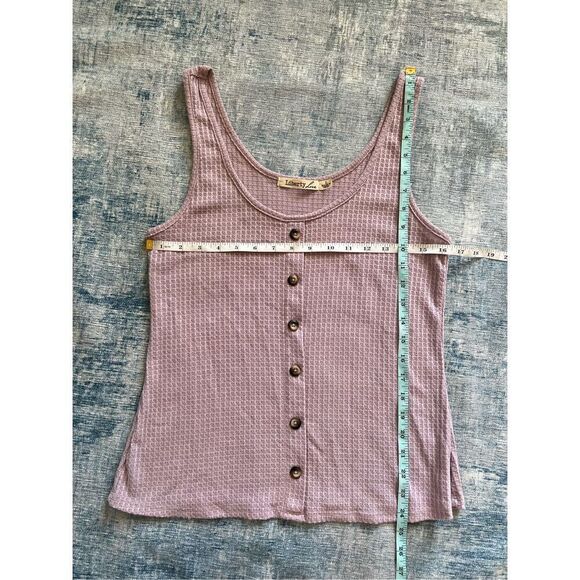 Liberty Love Lavender Mauve Waffle Knit Tank Top Large - Picture 4 of 4